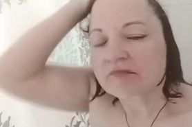Slut Galina makes her first video from the shower for m