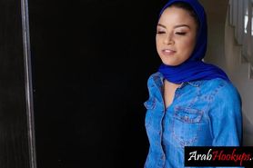 Arab teen Maya Bijou sucks two dicks and stud guys fuck