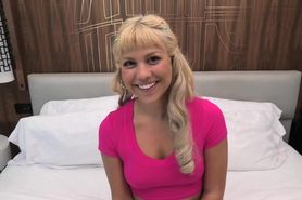 This cute blonde amateur is brand new to porn