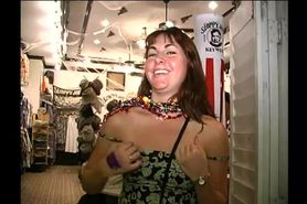 Erin Lagourgue flashes all her body at mardi gras