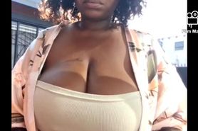 Sexy black wife and her big tits