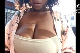 Sexy black wife and her big tits