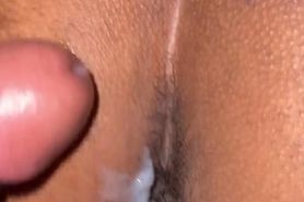 Cum on Ebony Trina asshole