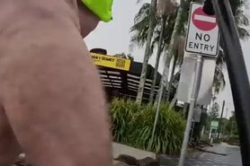 WNBR Byron Bay public erection rainy day