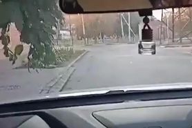 Russian Queen Oksana masturbates in the car