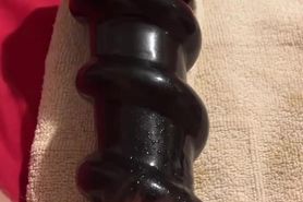 Corkscrew dildo ass play