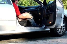 German daddy wanking on the road