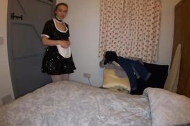 Anna posing in maid suit