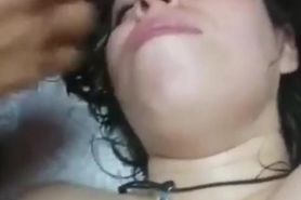 Otome Chan salpicada de semen en la cara