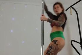 red head spandex buttcheeks pole dance