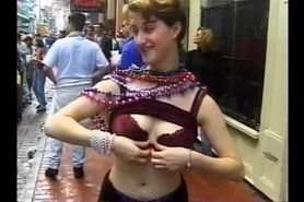 Melissa Carsten flashing her pale pink nipples