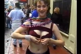 Melissa Carsten flashing her pale pink nipples