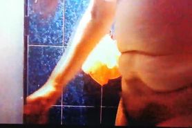 Laura taking a shower