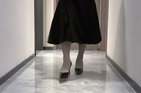 crossdress new dress and cum