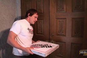 White Man Gaves Brown Cutie Sausage Pizza