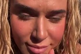 CJ Perry Butt Breasts Scene in Red Bikini