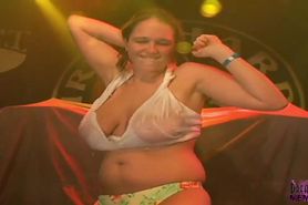 Erin Dmoch flashes her big titties at spring break