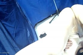 A perverted man who receives his ejaculated sperm with 