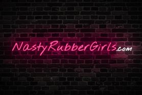 Rubber Lesbian Threesome