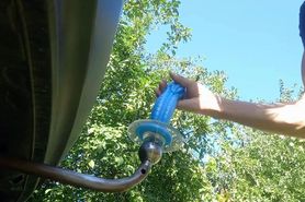 Anal sex with a towbar