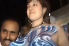 Shira Borck showing her big titties at mardi gras