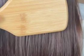 Brushing her sexy fuck hair