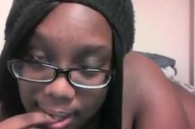 Nerdy Ebony BBW Shows Off on Webcam