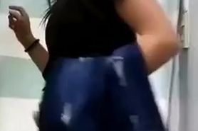 Cute Woman Changes Clothes In The Dressing