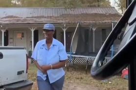 Mail woman flashing tits