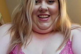 AI Blonde BBW Riding in Lingerie
