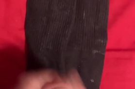 Adding my cum to already stained socks