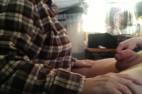 Granny sucking young dick