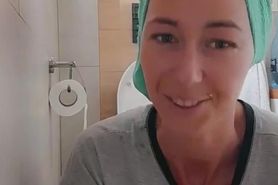 Girl changing her pad