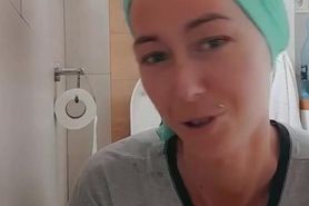 Girl changing her pad