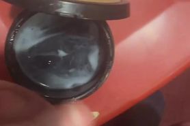 Wanking off into my tub of anal lube