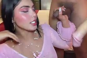 Busty latina suck three cocks and takes hard anal pound