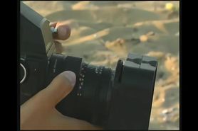 Bulgarian playmate gets naked at beach shoot