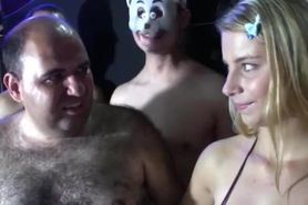 bitch takes seventeen cocks in her mouth