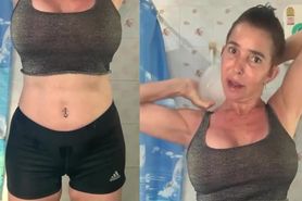 Asian Short hair mature ice bath