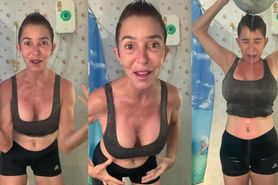 Asian Short hair mature ice bath