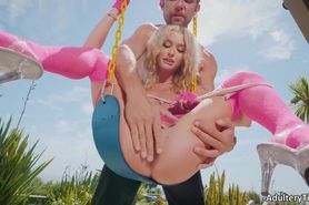 Skinny Bitch Emma Rosie Gets Rough Face Fuck Outdoors B