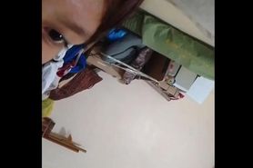 girl touches herself