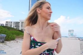 milf strips on beach