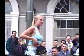 Kimberly Michnowicz shows everything at mardi gras