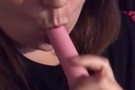 Sucks a dildo 2