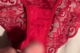 Cum on red panties