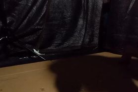 Wax is dripping from the laundry hanger