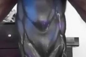 Stretching ass big dildo