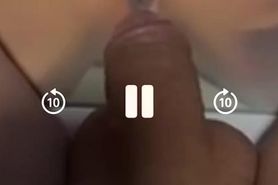 Dirty talking to me as he strokes his cock over a photo