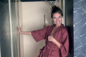 Klara K masturbates in her soapy shower